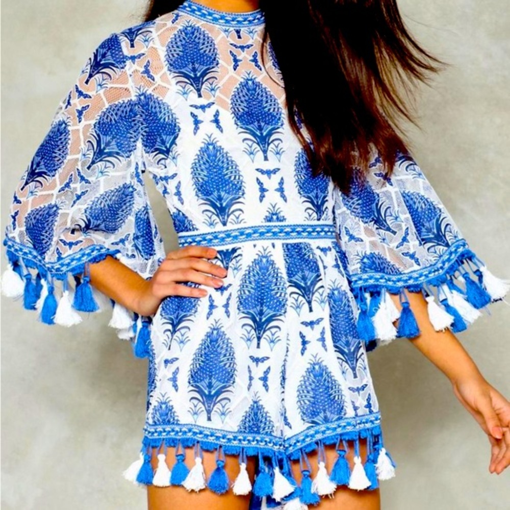 Huiliya Blue & White romper